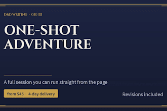 write a dnd one shot adventure you can run straight from the page