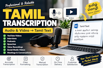 transcribe tamil audio and video into accurate tamil text