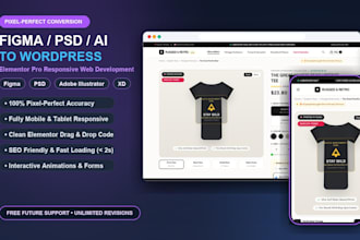 convert figma, psd or ai to responsive wordpress elementor website