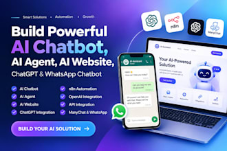 build ai chatbot, ai website, whatsapp chatbot and ai agents