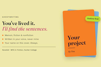 ghostwrite your memoir, novel, or nonfiction book