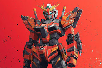 do mecha robot gundam illustrations