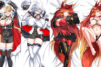 draw dakimakura of your fave anime character in nsfw sfw