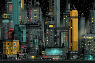 design an illustration of futuristic cyberpunk city