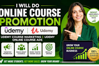 do online course promotion, udemy course marketing, udemy online course ads