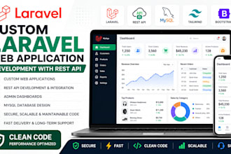 build custom laravel web apps, CRM and admin dashboards