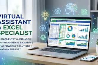 be your ai virtual assistant for ms excel and data entry