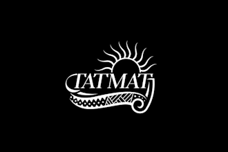 make trad tattoo style yoga mat line logo