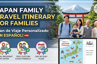 create a custom japan family itinerary in spanish