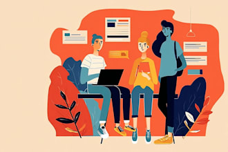 create stylish flat vector illustrations