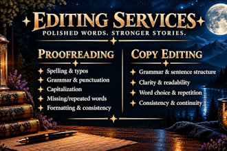 proofread and copyedit your ya or adult fiction book