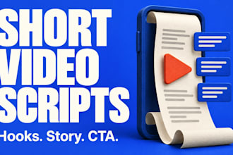 write video scripts with hooks for tiktok reels and youtube shorts