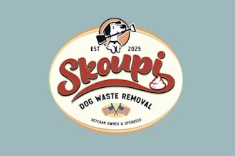 make american 1950s logo for dog waste removal company