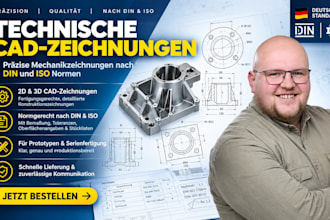 create precise mechanical cad drawings following din and iso standards