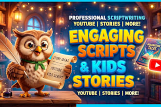 write engaging youtube video scripts and kids stories
