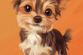 create pet portrait illustration