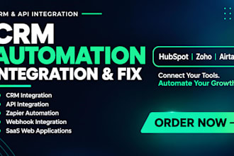 integrate crm api zapier webhook saas developer fix web app and webview app