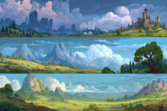 design fantasy landscapes, castles and rpg game environment