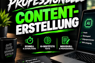 ich erstelle professionelle und schnelle produktbeschreibungen und blogtexte