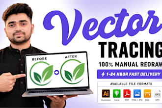 manually trace logo to vector and image to vector