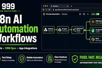 build n8n ai automation workflows and ai agents for your business