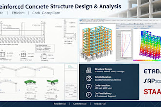 design reinforced concrete structures using etabs, safe and staad