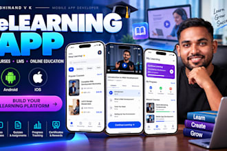 develop online course app, elearning app, edtech app, lms app, educational app