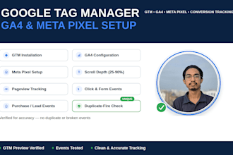 setup google tag manager ga4 and meta pixel tracking