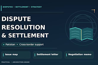 prepare a dispute resolution and settlement proposal