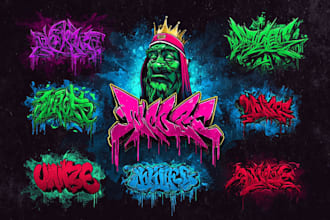 hand drawn graffiti logo or tag for your brand