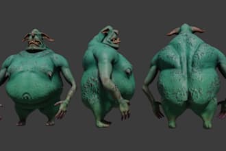 sculpt low poly 3d charecter