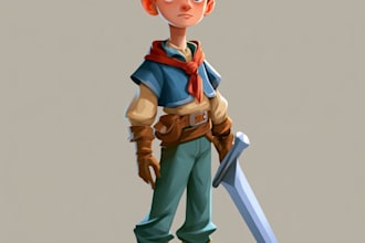 draw 2d game character illustration