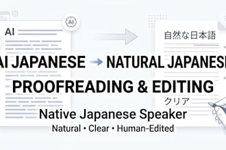 proofread, edit and humanize ai translated japanese