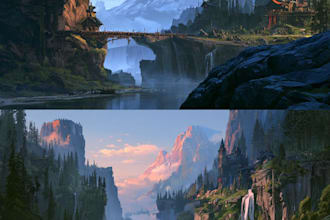 draw background art or environment concept art