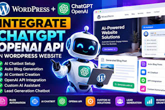 integrate chatgpt openai API in wordpress website for auto blogs and ai chatbots