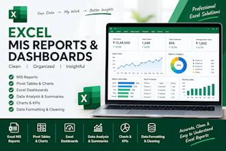 do create excel mis reports, pivot tables and data analysis
