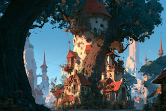 do stylized environment illustration background art