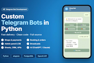 develop a custom telegram bot in python