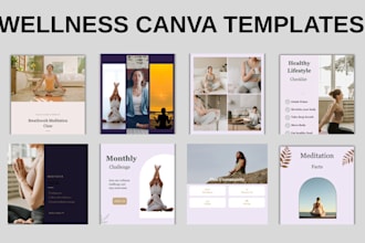 design custom wellness coach instagram canva templates