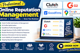 verified clutch g2 goodfirm online management, profile reputation,  gmb seo