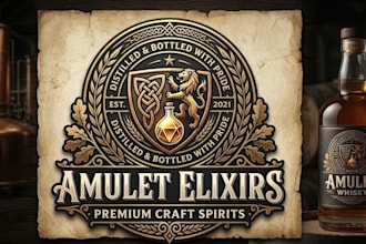 create catchy beverage spirits logo for your brand