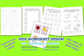 create educational worksheets for kids