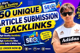 build SEO article submission backlinks to improve rankings