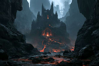 do mystical horror dark environment concept art or landscape