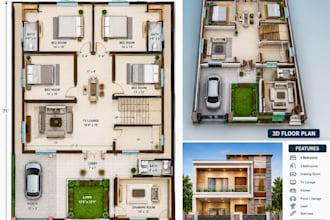 design professional 2d house floor plan in autocad