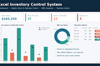 build an excel inventory control system with dashboard and reorder alerts