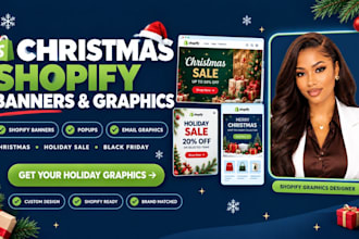 design christmas shopify banners popups and email graphics