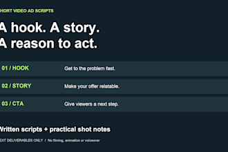 write short video ad scripts with hooks and calls to action