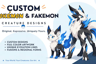 draw custom pokemon and fakemon designs in full color