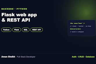 build a python flask web app or rest api with database